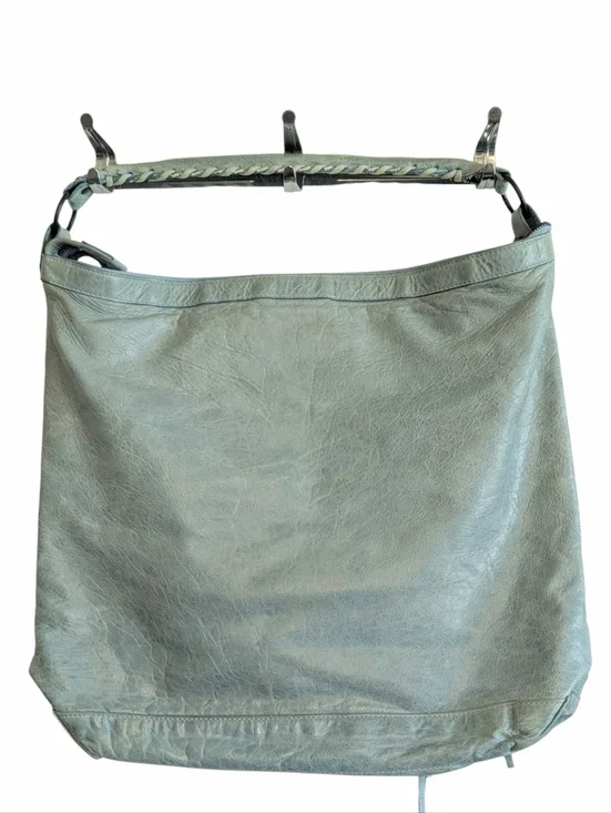 Balenciaga Leather Day Hobo Bag Light Blue Green Purse Shoulder Bag - Picture 2 of 16